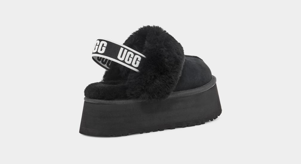 Pantuflas Ugg Funkette Mujer Negras | Argentina YCNEULS-95