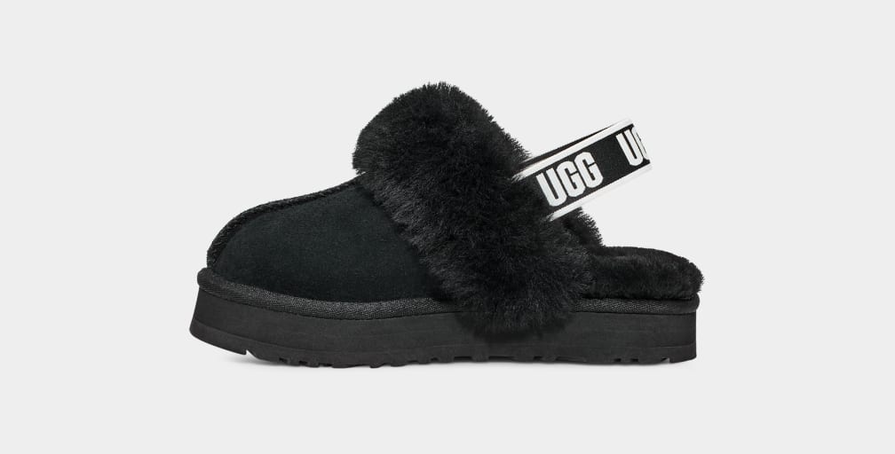 Pantuflas Ugg Funkette Niños Negras | Argentina XKZPOLI-49