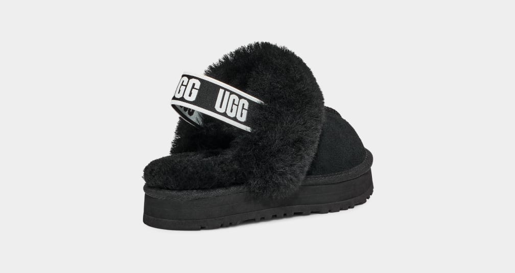 Pantuflas Ugg Funkette Niños Negras | Argentina XKZPOLI-49