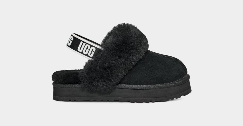 Pantuflas Ugg Funkette Niños Negras | Argentina XKZPOLI-49