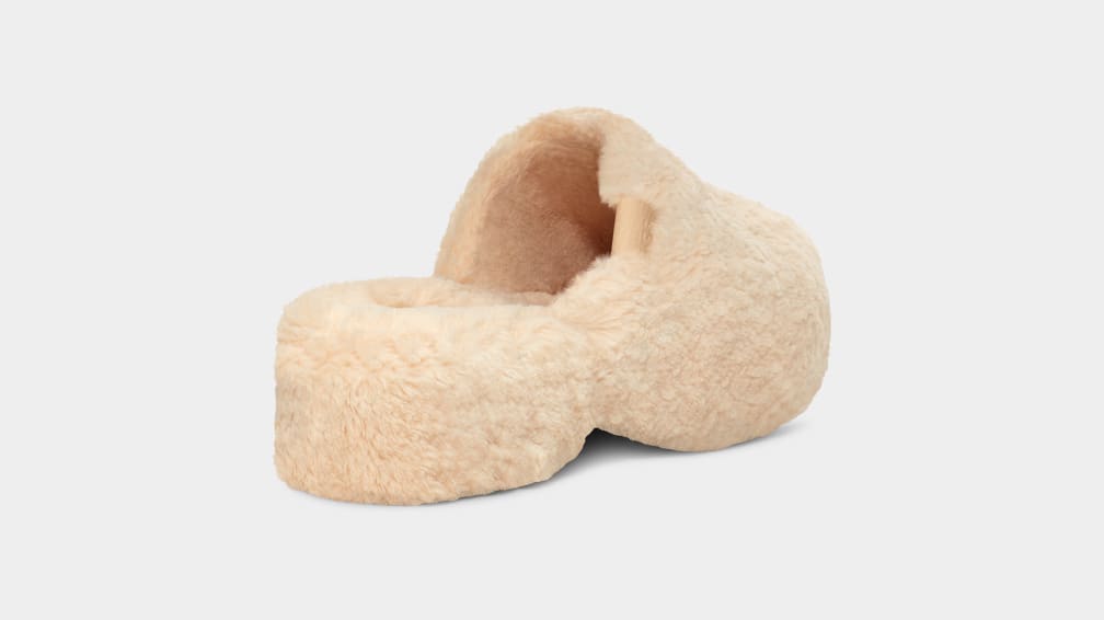 Pantuflas Ugg Fuzz Sugar Mujer Beige | Argentina JWPQZVX-23