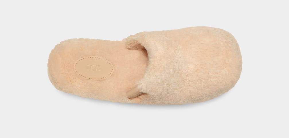 Pantuflas Ugg Fuzz Sugar Mujer Beige | Argentina JWPQZVX-23