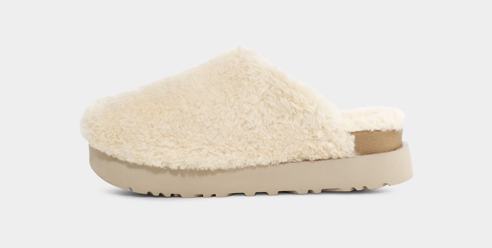 Pantuflas Ugg Fuzz Sugar Mujer Beige | Argentina PESVZQC-70