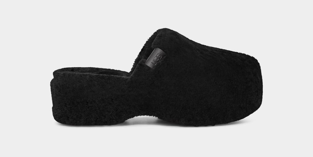 Pantuflas Ugg Fuzz Sugar Mujer Negras | Argentina HBJYIEM-94