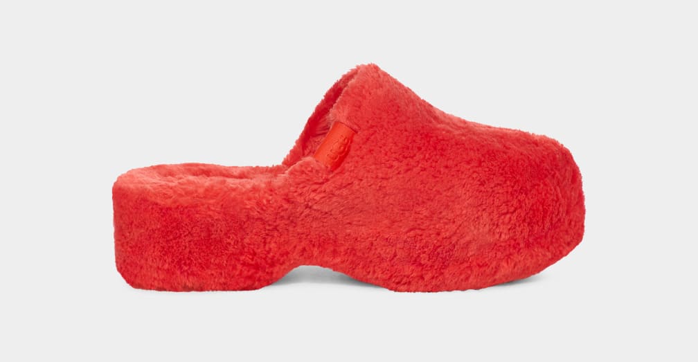 Pantuflas Ugg Fuzz Sugar Mujer Rojas | Argentina VGNWFJL-67