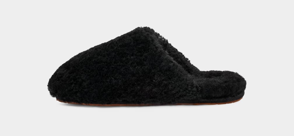 Pantuflas Ugg Maxi Curly Mujer Negras | Argentina LQCHZFM-87