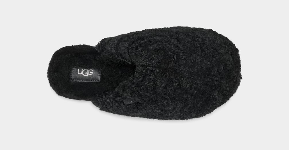 Pantuflas Ugg Maxi Curly Mujer Negras | Argentina LQCHZFM-87