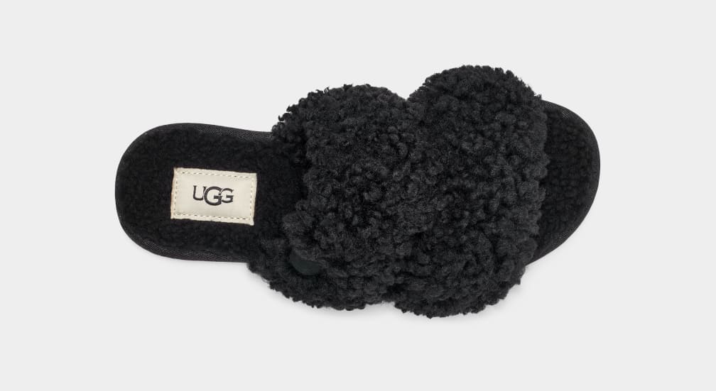 Pantuflas Ugg Maxi Curly Scuffetta Mujer Negras | Argentina ONIKYBQ-68