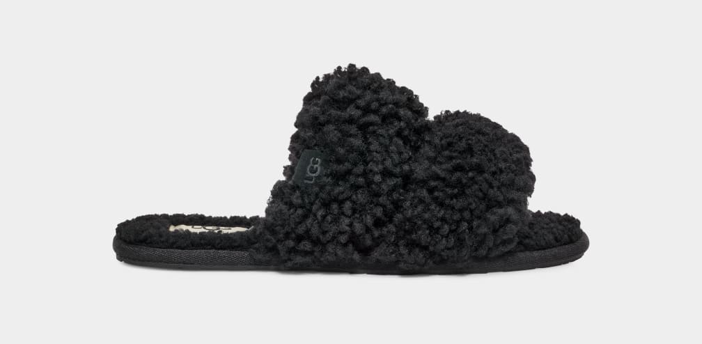 Pantuflas Ugg Maxi Curly Scuffetta Mujer Negras | Argentina ONIKYBQ-68