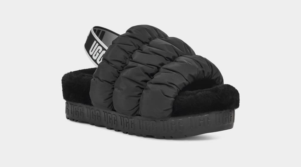 Pantuflas Ugg Scrunchita Mujer Negras | Argentina WNZAQEO-58