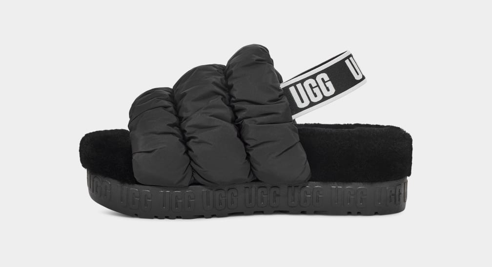 Pantuflas Ugg Scrunchita Mujer Negras | Argentina WNZAQEO-58