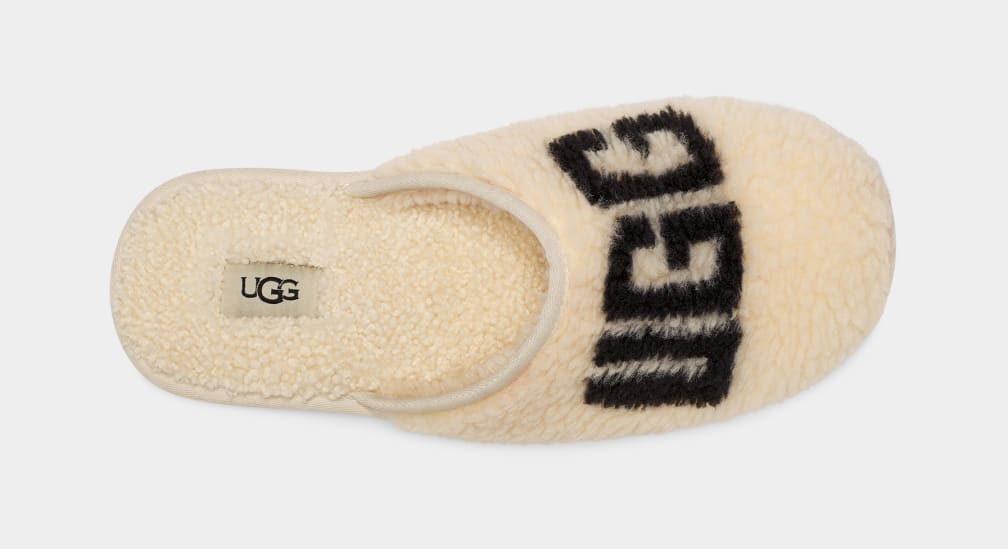 Pantuflas Ugg Scuff Curly Graphic Hombre Beige | Argentina GAFCKET-57