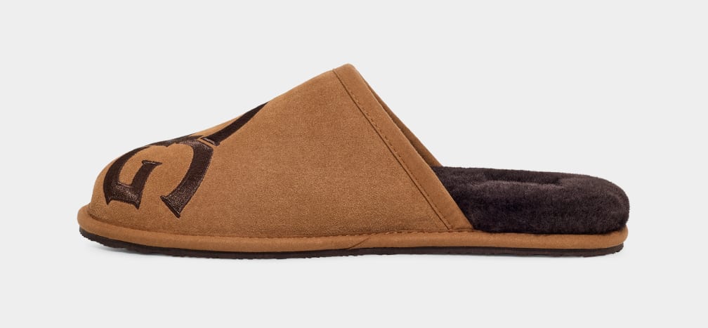 Pantuflas Ugg Scuff Logo II Hombre Marrones | Argentina ESZDFXT-05