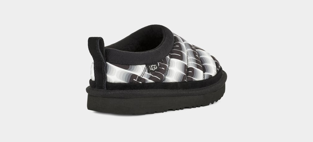 Pantuflas Ugg Tasman LTA Wavelength Niños Negras Blancas | Argentina LADQXKC-24