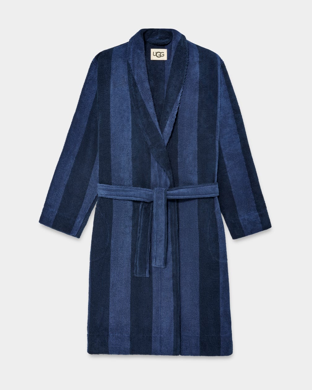 Ropa De Dormir Ugg Turner Terry Robe Hombre Azules Oscuro Azul Marino Rayadas | Argentina FXUKDRN-45