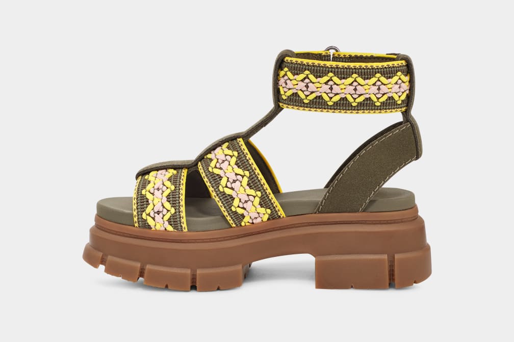 Sandalias Ugg Ashton Heritage Braid Mujer Verde Oliva | Argentina TLJGCFX-18