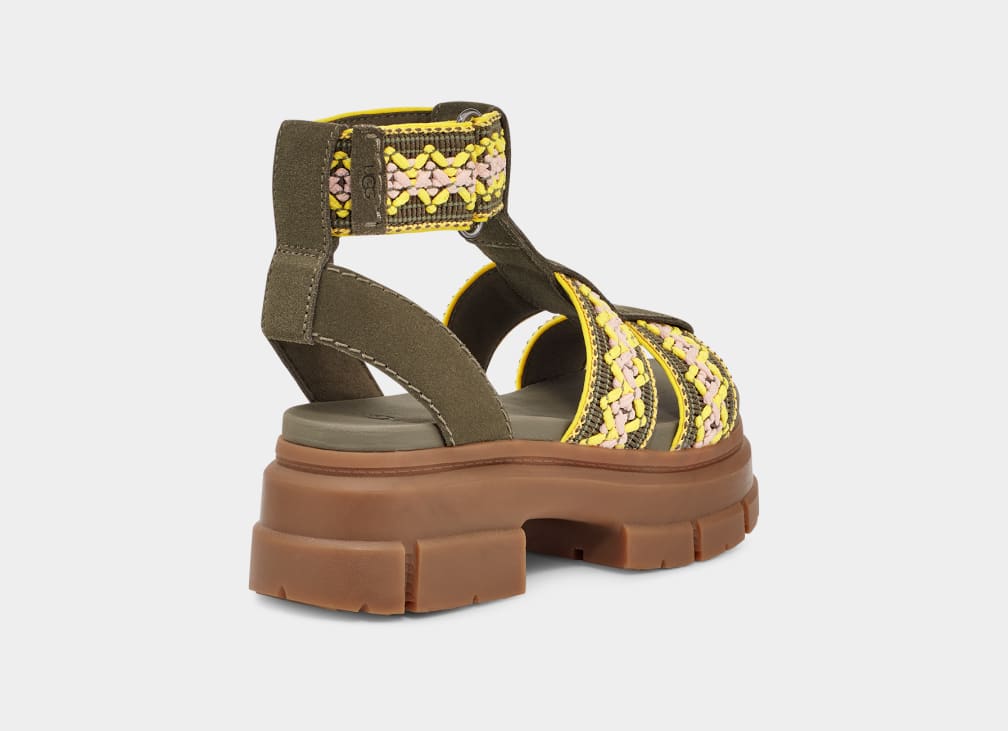 Sandalias Ugg Ashton Heritage Braid Mujer Verde Oliva | Argentina TLJGCFX-18