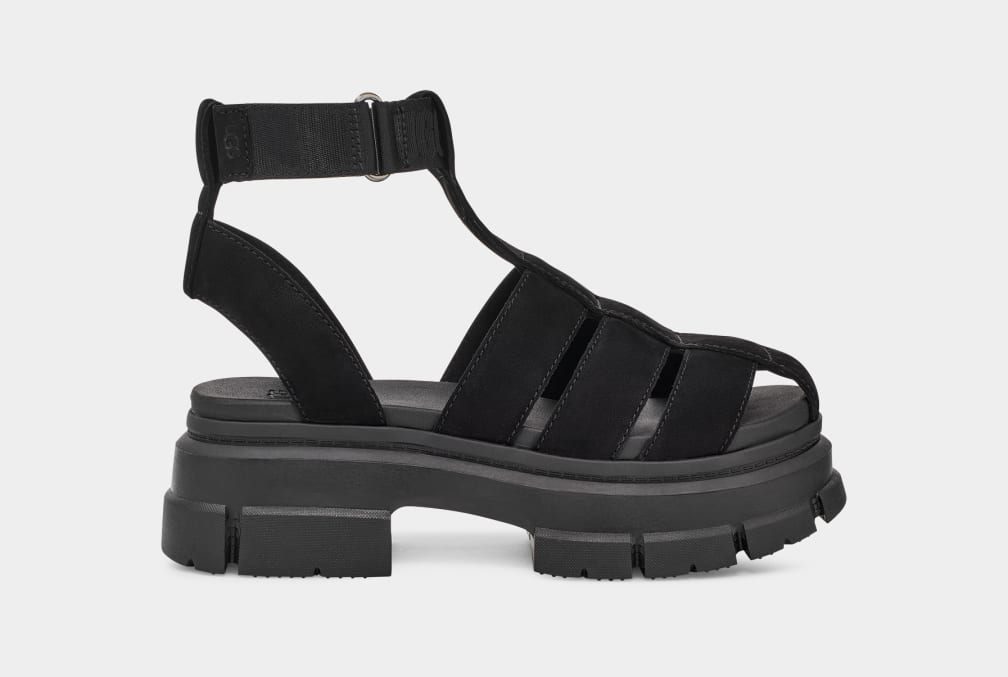 Sandalias Ugg Ashton Strappy Mujer Negras | Argentina BSXLQPR-68