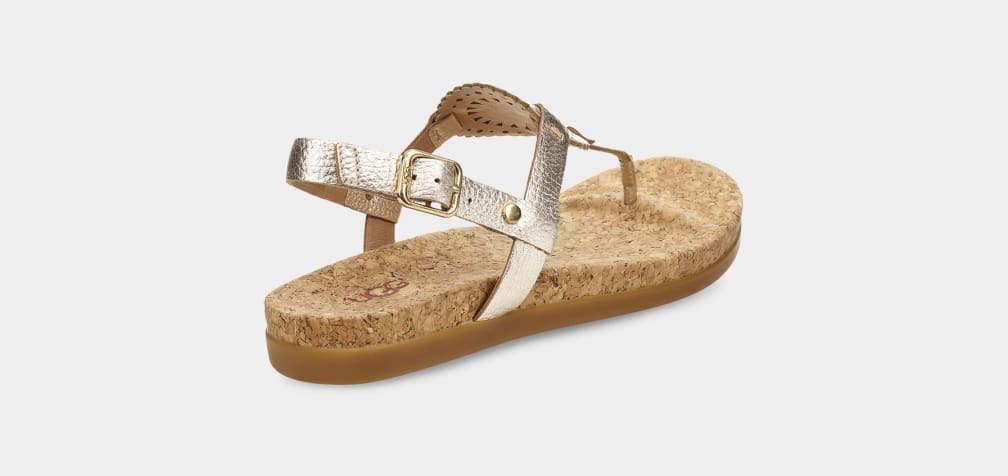 Sandalias Ugg Ayden II Metallic Mujer Doradas | Argentina RBOEVJG-35