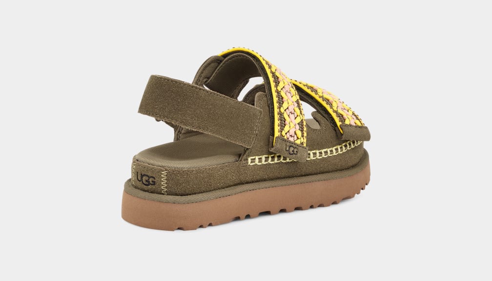 Sandalias Ugg Goldenstar Heritage Braid Mujer Verde Oliva | Argentina MFCVUXZ-09