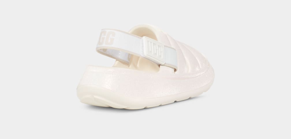 Sandalias Ugg Sport Yeah Glitter Niños Blancas | Argentina SKHWLOT-94