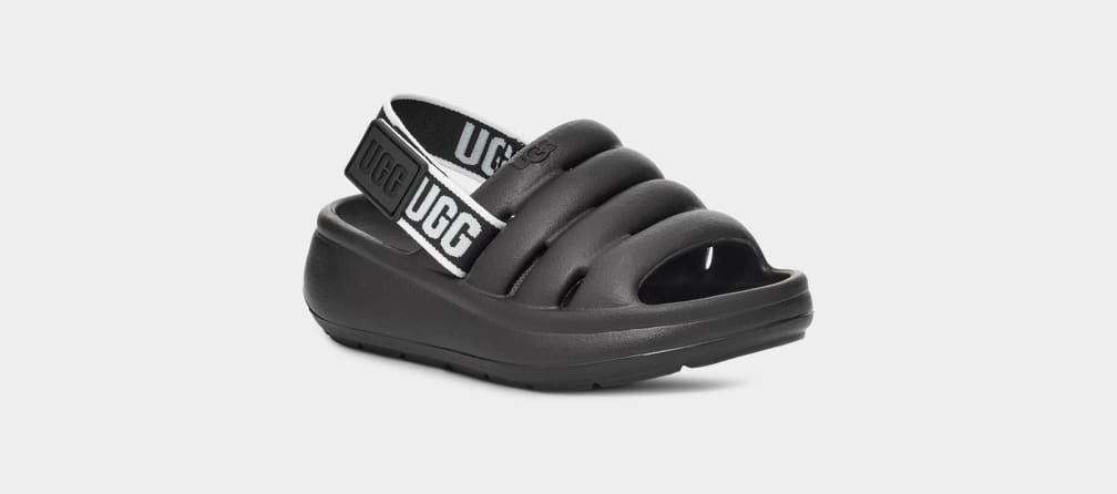 Sandalias Ugg Sport Yeah Niños Negras | Argentina HRAYTPX-63