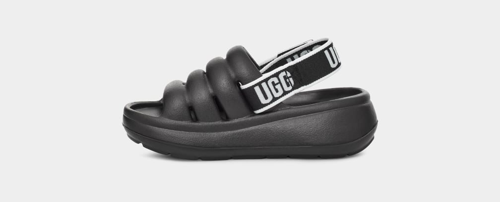 Sandalias Ugg Sport Yeah Niños Negras | Argentina HRAYTPX-63