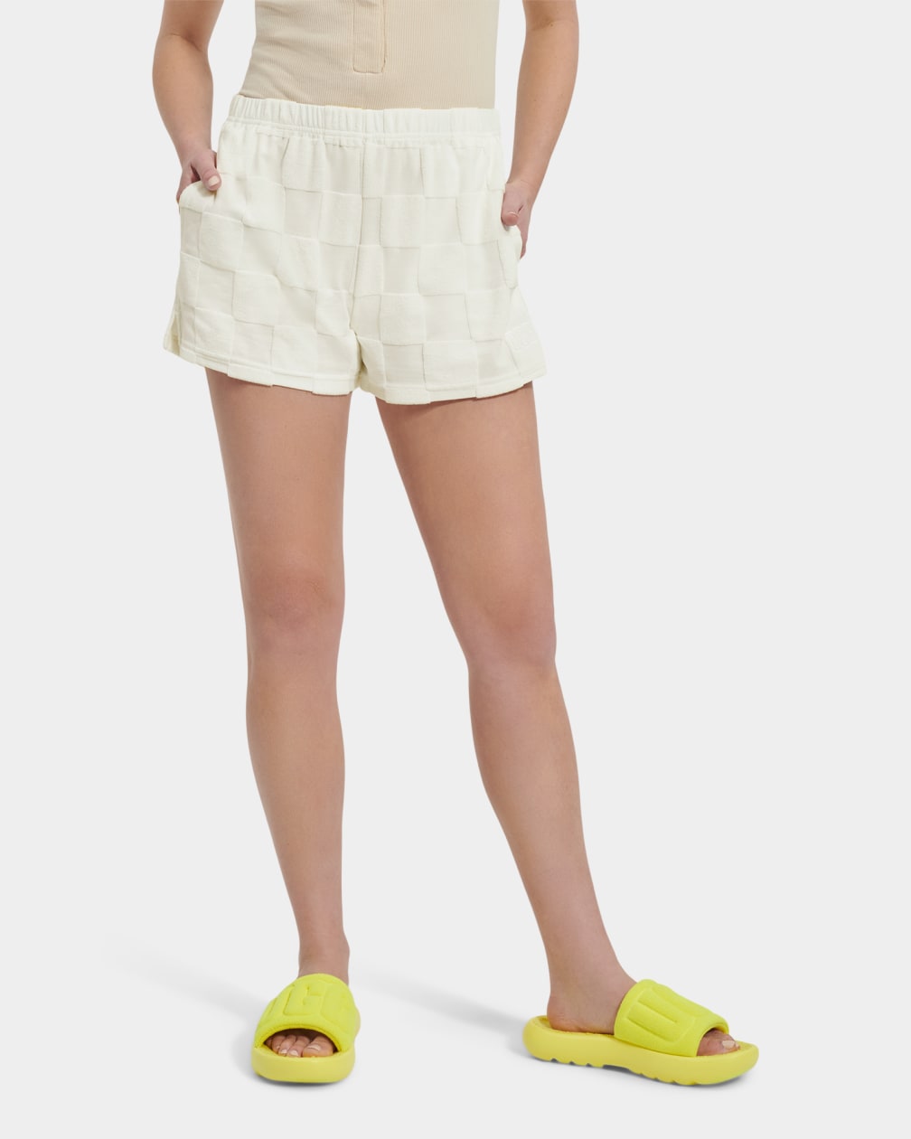 Short Ugg Noni Check Mujer Blancas | Argentina YMGRPAL-93