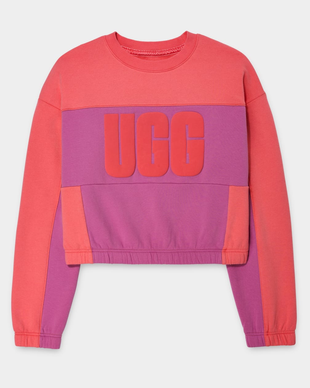 Sudadera Ugg Aryia Cropped Pullover Blocked Mujer Coral | Argentina PWHKOGN-60