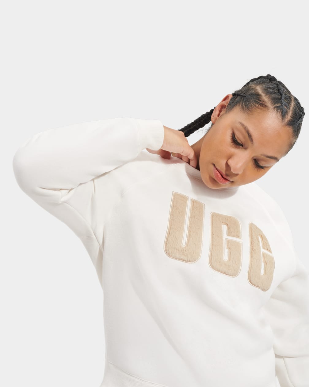 Sudadera Ugg Madeline Fuzzy Logo Crewneck Mujer Marrones | Argentina UNISMOY-65