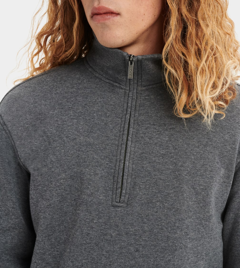 Sudadera Ugg Zeke Half Zip Pullover Hombre Gris | Argentina FJNRVSZ-80