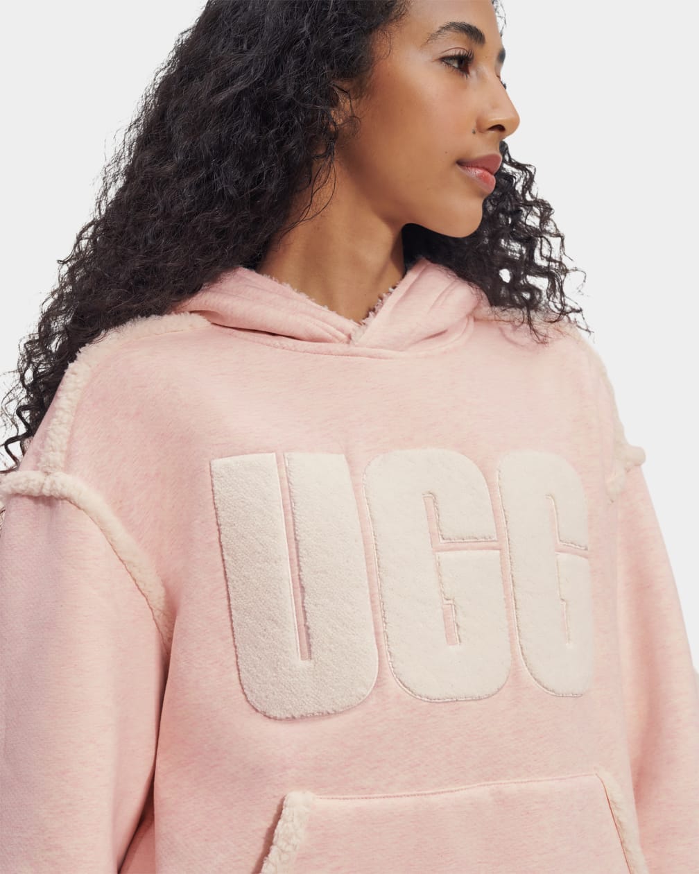 Sudadera con Capucha Ugg Joanne B Fleece Logo Mujer Rosas Blancas | Argentina JZNDOBM-86