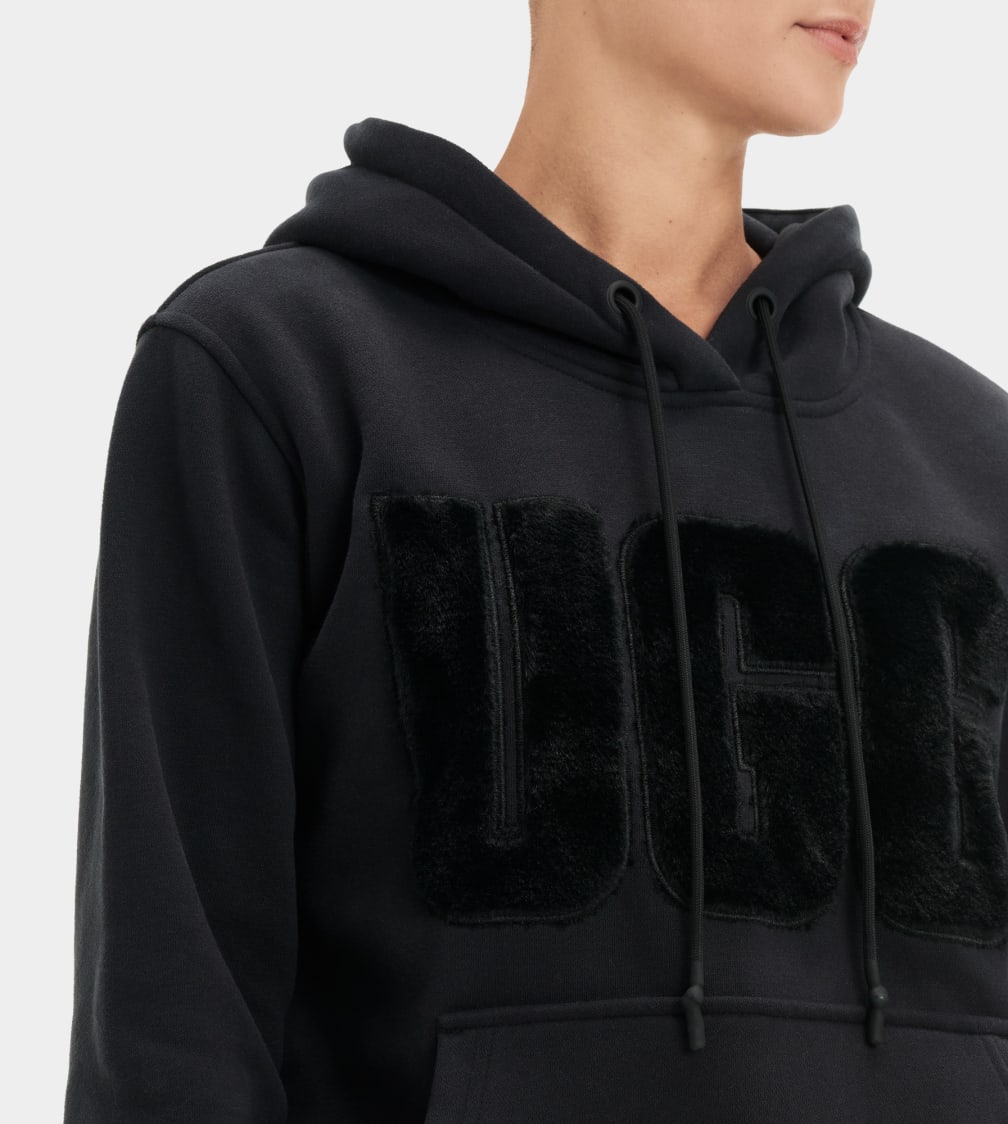 Sudadera con Capucha Ugg Rey Fuzzy Logo Mujer Negras | Argentina IMEXPQY-83