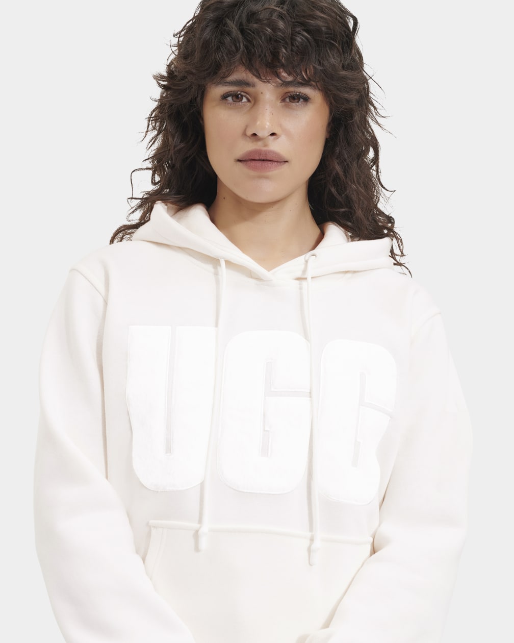 Sudadera con Capucha Ugg Rey Fuzzy Logo Mujer Blancas | Argentina XOFIBAC-15