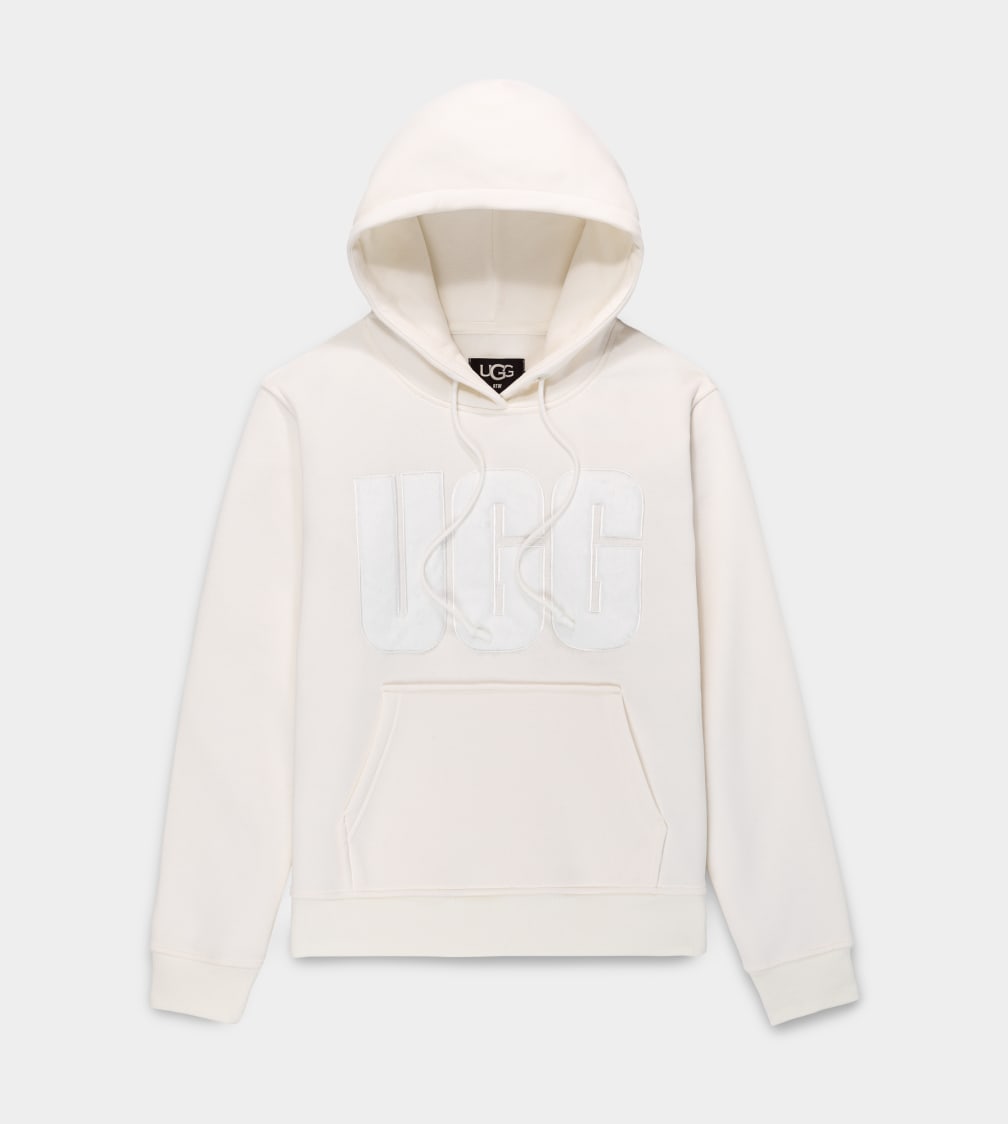 Sudadera con Capucha Ugg Rey Fuzzy Logo Mujer Blancas | Argentina XOFIBAC-15