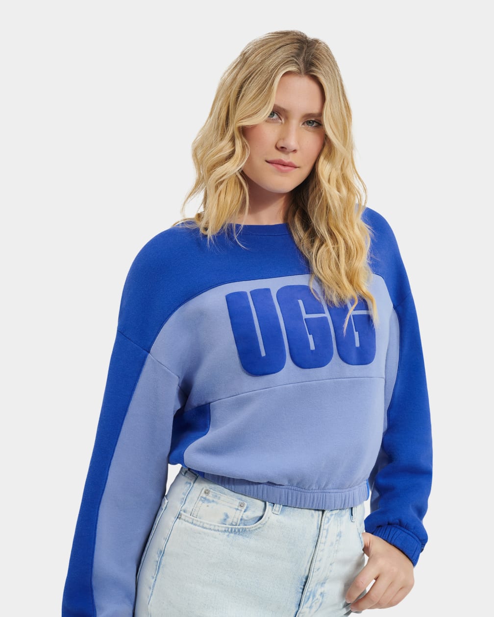 Tops Ugg Aryia Cropped Pullover Blocked Mujer Azules | Argentina UVJMEGZ-09