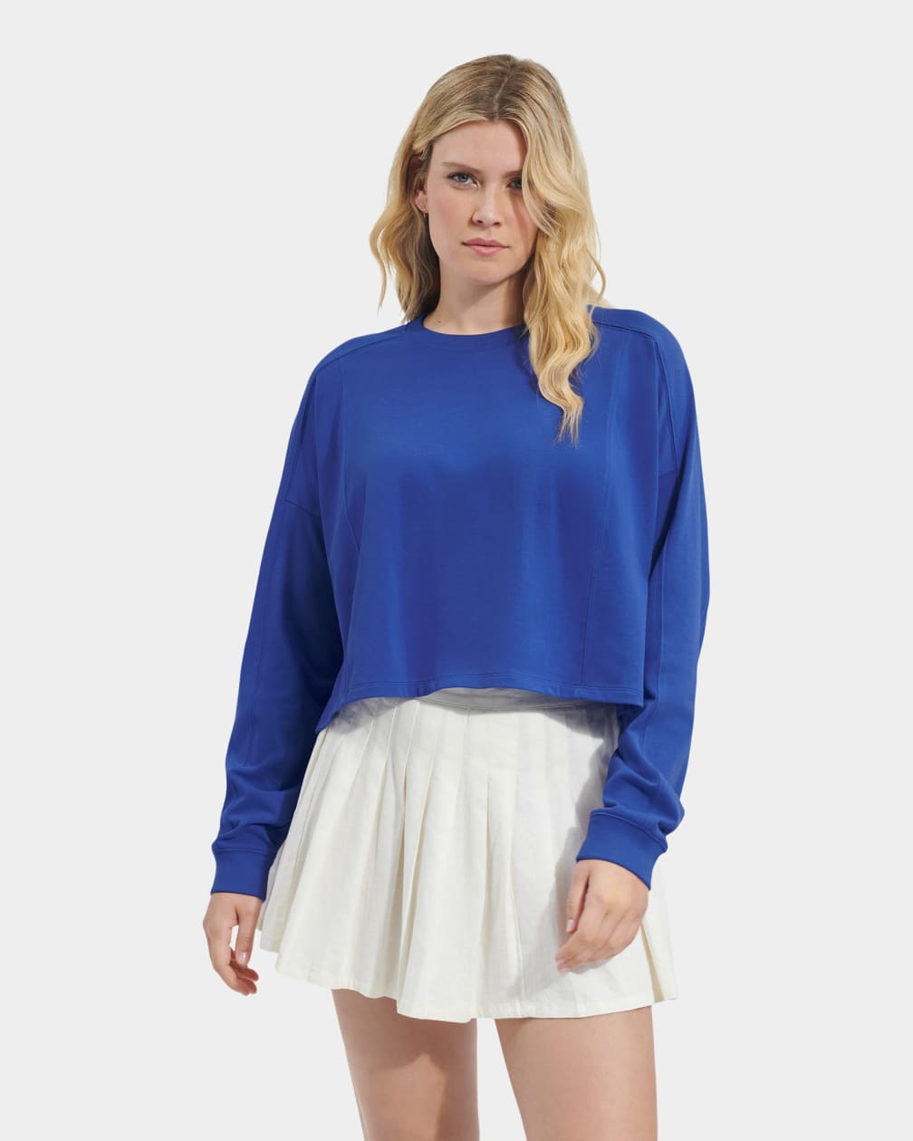 Tops Ugg Delylah Long Sleeve Crop Mujer Azules | Argentina SVWDZKR-24