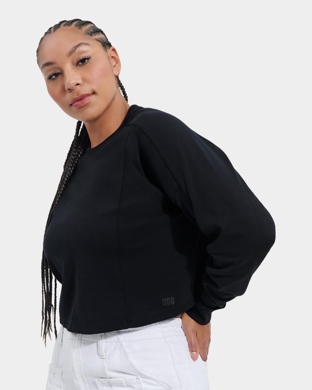 Tops Ugg Delylah Long Sleeve Crop Mujer Negras | Argentina NGVHLRS-48