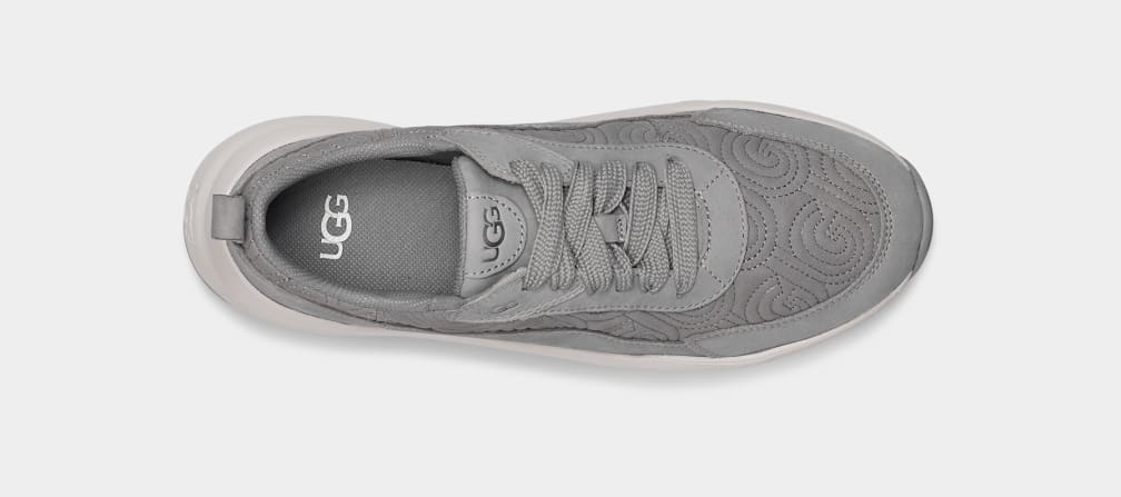 Zapatillas Ugg LA Glide Logo Stitch Mujer Gris | Argentina AYCSQVD-07